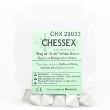Chessex Manufacturing d8 Bag Opaque Blank White (10) - $10.67