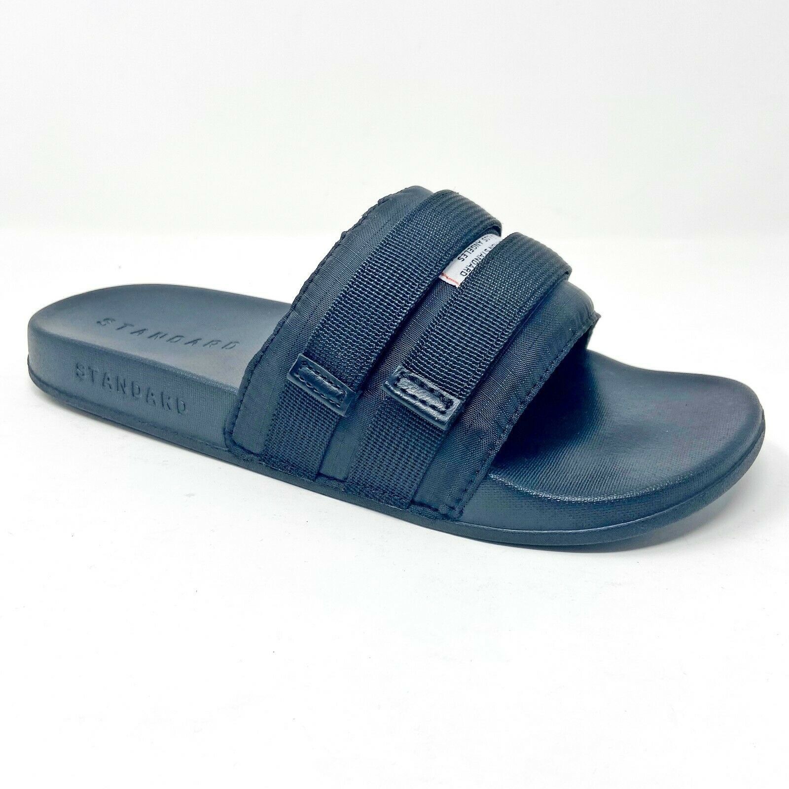 STNDRD Standard Los Angeles Monaco Double Strap Black Mens Slides Sandals