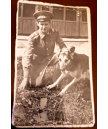 Vintage Original Soviet Military Photo of a Soldier with a service dog. ... - $19.70