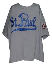Any Name Number St Paul Saints Retro Button-Down Baseball Jersey Grey Any Size - £32.12 GBP+
