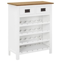 vidaXL Solid Oak Wine Cabinet 24x14.2x34.6&quot;, Storage Racks &amp; Drawers for 12 - $177.99
