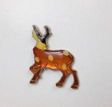 Spotted Deer Buck Vintage Enamel Lapel Pin from the 80&#39;s Hat Tac - £3.36 GBP
