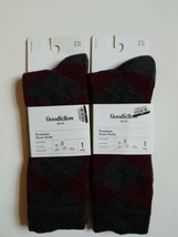 Goodfellow &amp; Co. 2 Pairs  Men&#39;s Premium Dress Crew Socks Argyle Gray Size 6-12 - £4.70 GBP
