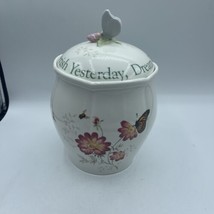 Lenox Butterfly Meadow Cookie Jar Cherish Yesterday Dream Tomorrow Live Today - £38.92 GBP
