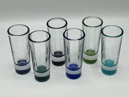 Retro Multicolor Shot Glasses | Set of 6 Shooter Glasses Signed Crisa | Barware - £25.32 GBP