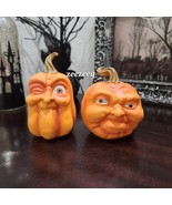 2 Martha Stewart Halloween Funny Jack O Lantern Pumpkin Faces Figurines ... - $32.99
