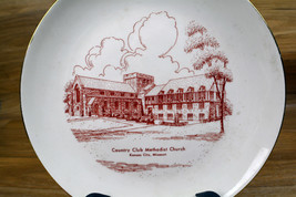 Commemorative Plate Of Country Club Methodist Church In Kansas City Miss... - $10.88