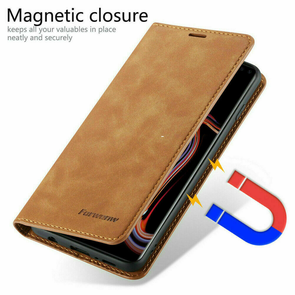 iPhone 11 Pro Max X XS Max XR 7 8 Plus 6S 5S SE Case, Leather Wallet Flip Cover