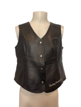 Harley-Davidson Men Biker Vest Black Leather XL - €65,31 EUR