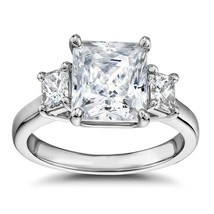 2.00Ct Princess Cut Solitaire Moissanite Engagement Ring 14kt White Gold Plated - £119.91 GBP