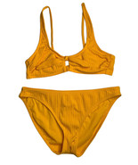 Xhilaration JUNIORS Honey Yellow Ribbed CHEEKY 2 Piece Bikini Swimsuit S... - $12.86