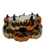 BATH AND BODY WORKS 3 WICK CANDLE HOLDER Pumpkins Fall Autumn Halloween - $25.00