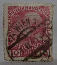 Vintage Stamps Austria Austrian 10 H Heller Emperor Joseph Osterreich X1 B16 #2 - £1.39 GBP