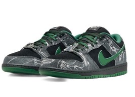 Nike X There Skateboards Dunk Sb Low Special Box Black Gorge Green Mens 8.5 - $172.63