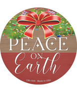 Peace On Earth Bow Wreath Novelty Circle Coaster Set of 4 - $27.09 CAD