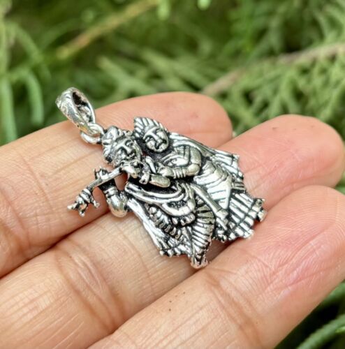 925 Sterling Silver Lord Radha Krishna Pendant, Wearing Temple, Puja 4.1 gm Item image 6