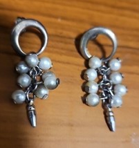 Vintage Faux Pearl Looped Earrings. - £10.10 GBP