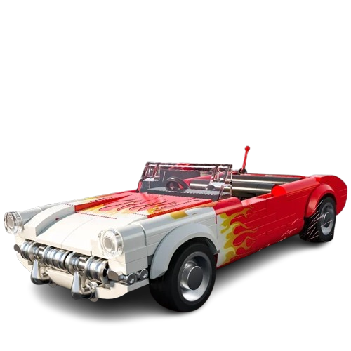 New 249PCS Retro C1 Convertible Car Building Blocks Flame Classic Car Mo... - $18.99