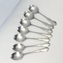 Oneidacraft Chateau Oval Soup Spoons SATIN 6 7/8&quot; Lot of 7 - £27.86 GBP