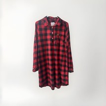 Simply Southern Nightshirt Women Large Red Buffalo Check Flannel  no Belt - $18.80