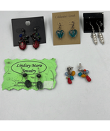 Various Dangle Drop Pierced Earrings Lot Beaded Colorful Jewelry Wear - £21.00 GBP