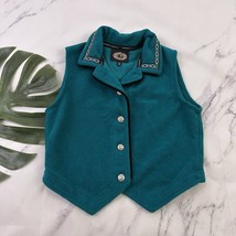 County Clothing Womens Vintage 90s Fleece Vest Size M Teal Green Western - $556.07 MXN