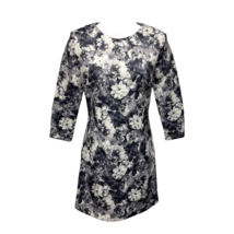Zara Basic Womens Bodycon Dress Multicolor Floral Stretch 3/4 Sleeve Zip M - £17.88 GBP