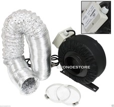 4&quot; Inline Exhaust Fan W/ Leather Sleeve +4&quot; x 33&#39; Flexible Ducting Hose ... - $86.94