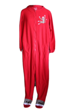 Nick &amp; Nora Women&#39;s Red Sock Monkey Zip Front Footed Pajamas ~S~ - £17.12 GBP