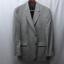 Lands&#39; End 46 Long Gray Tweed Wool Silk 2 Button Blazer Suit Jacket Sport Coat - £23.97 GBP