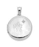 Sterling Silver Saint Christopher Round Locket - £70.70 GBP