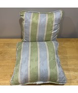Waverly Floral Blue Green Pink Striped Leaves Decorative Throw Pillows 2... - $730.19 MXN