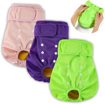 Durable Female Washable Dog Diapers Feat Cycle 3 Pack--FREE SHIPPING! - £11.80 GBP