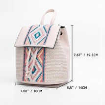 FRattan Designer Bags for Women 2023 ashion Embroidery Straw Women Backpack Smal - £150.11 GBP