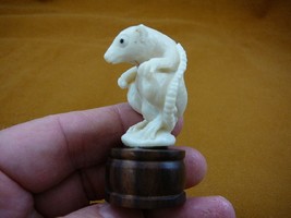 (tb-rat-2) little white standing Rat Tagua NUT palm figurine Bali carvin... - $49.08