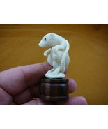 (tb-rat-2) little white standing Rat Tagua NUT palm figurine Bali carvin... - $67.33 CAD