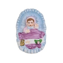  Enesco Growing Up 510459 Vintage Burnette Figurine Baby In The Cradle Rare - £6.25 GBP
