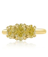 GIA Certificato 1.93 CT Ovale Naturale Decorato Luce Giallo Anello Diama... - €5.132,18 EUR