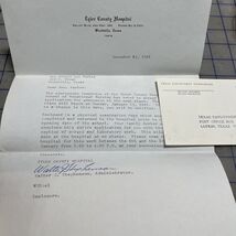 Vintage Letter Tyler County Hospital 1968 Walter J Stephenson - $11.57