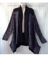 Andrea Jovine Womens Plus size Sweater Top Cardigan 20/18/1X Black Gray ... - $46.13 CAD