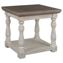 Signature Design by Ashley Havalance Farmhouse Square End Table with Floor Shelf - £236.45 GBP