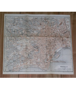 1900 ANTIQUE MAP OF CITY OF NAPOLI / NAPLES / ITALY - $25.41