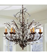 Antique Bronze 6-light Crystal and Iron Chandelier - €419,64 EUR