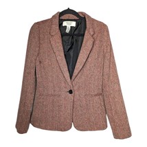 American Rag Womens Size Medium Red Tweed Suit Jacket Blazer One Button Closure - £22.95 GBP