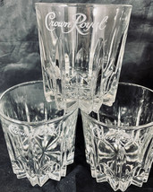 Crown Royal Rock Glasses (3) Italy Made Clear Glass 3-5/8&quot; Holds 8 OZ - £22.31 GBP