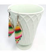 Western Cowgirl Wool &amp; Alpaca Silver Set Earrings Boho Aztec Pattern Han... - $450.91 MXN