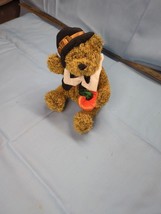 NWT Dan Dee Thanksgiving Pilgrim Plush Brown Bear Pumpkin Collector&#39;s Ch... - £15.20 GBP