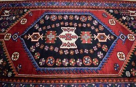 4&#39;2 x 7 Marvelous Geometric Vintage Hand Knotted Oriental Carpet Wool Area Rug - £520.08 GBP