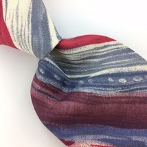 Stafford Usa Tie Gray Red Blue Striped Art Silk Necktie Excellent Ties I7-641 - £12.45 GBP