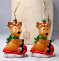 Avon Holiday Christmas Ornament North Pole Pals Reindeer Candle Ornament Set 2 - $6.76